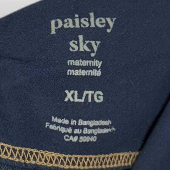 Paisley Sky Maternity Denim Shorts XL Full Panel Blue Stretch Bermuda High Rise - Picture 6 of 7